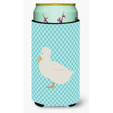 Caroline'S Treasures Crested Duck Blue Check Decorative Can Hugger, Tall Boy, Multicolor