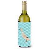 Caroline'S Treasures West Harlequin Duck Blue Check Decorative Bottle Hugger, 750 Ml, Multicolor