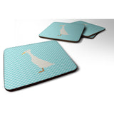 Caroline'S Treasures Bali Duck Blue Check Decorative Coasters, 3.5, Multicolor