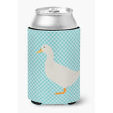 Caroline'S Treasures American Pekin Duck Blue Check Decorative Can Hugger, Multicolor