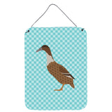 Caroline'S Treasures Dutch Hook Bill Duck Blue Check Metal Print, 16Hx12W, Multicolor