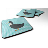 Caroline'S Treasures Swedish Duck Blue Check Decorative Coasters, 3.5, Multicolor