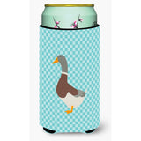 Caroline'S Treasures Saxony Sachsenente Duck Blue Check Decorative Can Hugger, Tall Boy, Multicolor