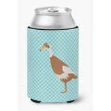 Caroline'S Treasures Indian Runner Duck Blue Check Decorative Can Hugger, Multicolor