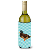 Caroline'S Treasures Silver Bantam Duck Blue Check Decorative Bottle Hugger, 750 Ml, Multicolor
