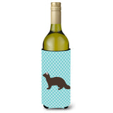 Caroline'S Treasures Sable Marten Blue Check Decorative Bottle Hugger, 750 Ml, Multicolor