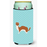 Caroline'S Treasures Weasel Blue Check Decorative Can Hugger, Tall Boy, Multicolor