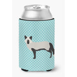 Caroline'S Treasures Silver Fox Blue Check Decorative Can Hugger, Multicolor