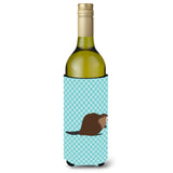 Caroline'S Treasures Eurasian Beaver Blue Check Decorative Bottle Hugger, 750 Ml, Multicolor