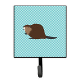 Caroline'S Treasures Eurasian Beaver Blue Check Wall Hook, Small, Multicolor