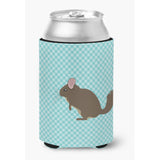 Caroline'S Treasures Chinchilla Blue Check Decorative Can Hugger, Multicolor