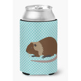 Caroline'S Treasures Coypu Nutria River Rat Blue Check Decorative Can Hugger, Multicolor
