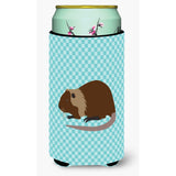 Caroline'S Treasures Coypu Nutria River Rat Blue Check Decorative Can Hugger, Tall Boy, Multicolor