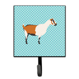 Carolines Treasures Alpine Goat Blue Check Wall Hook, Small, Multicolor