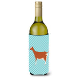 Caroline'S Treasures Toggenburger Goat Blue Check Decorative Bottle Hugger, 750 Ml, Multicolor