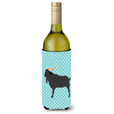 Caroline'S Treasures Verata Goat Blue Check Decorative Bottle Hugger, 750 Ml, Multicolor