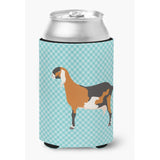 Caroline'S Treasures Anglo Nubian Goat Blue Check Decorative Can Hugger, Multicolor