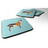 Caroline'S Treasures Anglo Nubian Goat Blue Check Decorative Coasters, 3.5, Multicolor