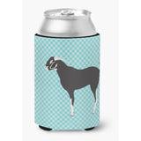Caroline'S Treasures Black Bengal Goat Blue Check Decorative Can Hugger, Multicolor