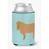 Caroline'S Treasures American Lamancha Goat Blue Check Decorative Can Hugger, Multicolor