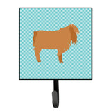 Caroline'S Treasures American Lamancha Goat Blue Check Wall Hook, Small, Multicolor