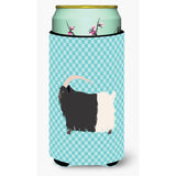 Caroline'S Treasures Welsh Black-Necked Goat Blue Check Decorative Can Hugger, Tall Boy, Multicolor