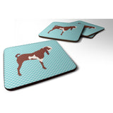 Caroline'S Treasures Jamnapari Goat Blue Check Decorative Coasters, 3.5, Multicolor