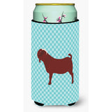 Caroline'S Treasures Kalahari Red Goat Blue Check Decorative Can Hugger, Tall Boy, Multicolor