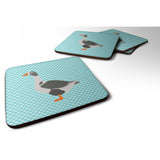 Caroline'S Treasures West Of England Goose Blue Check Decorative Coasters, 3.5, Multicolor