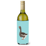 Caroline'S Treasures Toulouse Goose Blue Check Decorative Bottle Hugger, 750 Ml, Multicolor