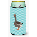 Caroline'S Treasures Toulouse Goose Blue Check Decorative Can Hugger, Tall Boy, Multicolor