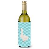 Caroline'S Treasures Roman Goose Blue Check Decorative Bottle Hugger, 750 Ml, Multicolor
