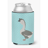 Caroline'S Treasures African Goose Blue Check Decorative Can Hugger, Multicolor