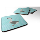 Caroline'S Treasures African Goose Blue Check Decorative Coasters, 3.5, Multicolor
