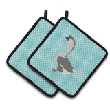 Caroline'S Treasures African Goose Blue Check Decorated Pot Holder, 7.5 X 7.5