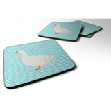 Caroline'S Treasures Sebastopol Goose Blue Check Decorative Coasters, 3.5, Multicolor