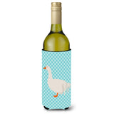 Caroline'S Treasures Sebastopol Goose Blue Check Decorative Bottle Hugger, 750 Ml, Multicolor