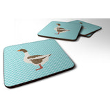 Caroline'S Treasures Pomeranian Rogener Goose Blue Check Decorative Coasters, 3.5, Multicolor