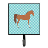Caroline'S Treasures Arabian Horse Blue Check Wall Hook, Small, Multicolor