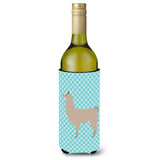 Caroline'S Treasures Llama Blue Check Decorative Bottle Hugger, 750 Ml, Multicolor