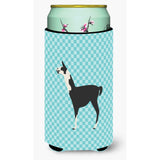 Caroline'S Treasures Llama Q' Ara Blue Check Decorative Can Hugger, Tall Boy, Multicolor