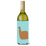 Caroline'S Treasures Alpaca Suri Blue Check Decorative Bottle Hugger, 750 Ml, Multicolor