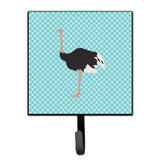 Caroline'S Treasures Common Ostrich Blue Check Wall Hook, Small, Multicolor