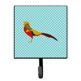 Caroline'S Treasures Golden Or Chinese Pheasant Blue Check Wall Hook, Small, Multicolor