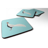 Caroline'S Treasures Silver Pheasant Blue Check Decorative Coasters, 3.5, Multicolor