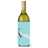 Caroline'S Treasures Silver Pheasant Blue Check Decorative Bottle Hugger, 750 Ml, Multicolor