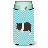 Caroline'S Treasures Hampshire Pig Blue Check Decorative Can Hugger, Tall Boy, Multicolor