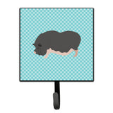 Caroline'S Treasures Vietnamese Pot-Bellied Pig Blue Check Wall Hook, Small, Multicolor