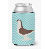 Caroline'S Treasures Large Pigeon Blue Check Decorative Can Hugger, Multicolor