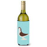 Caroline'S Treasures Large Pigeon Blue Check Decorative Bottle Hugger, 750 Ml, Multicolor